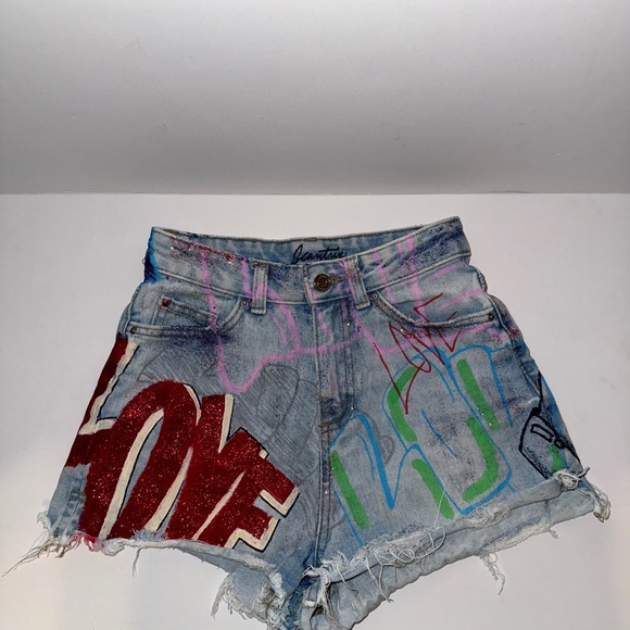 Denim Graffiti Shorts